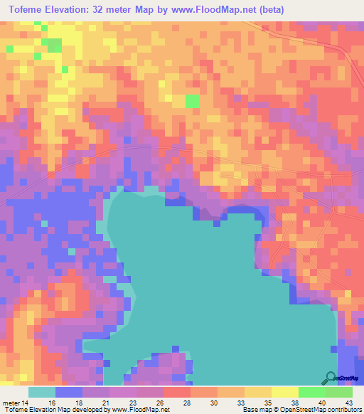 Tofeme,Colombia Elevation Map