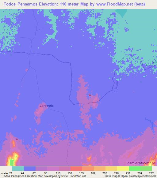 Todos Pensamos,Colombia Elevation Map