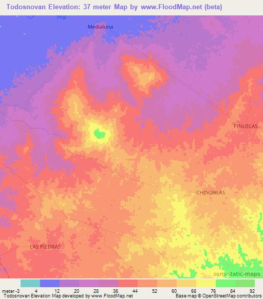 Todosnovan,Colombia Elevation Map