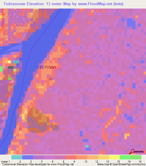 Todosnovan,Colombia Elevation Map