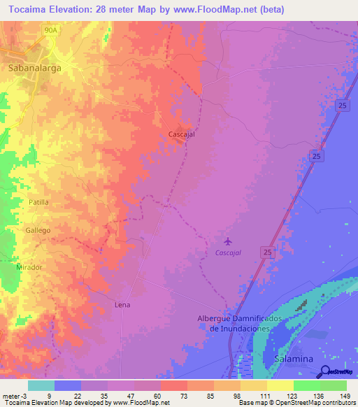 Tocaima,Colombia Elevation Map