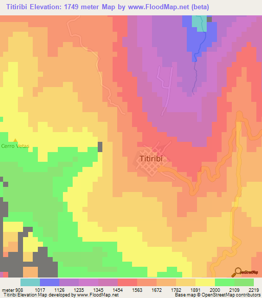 Titiribi,Colombia Elevation Map