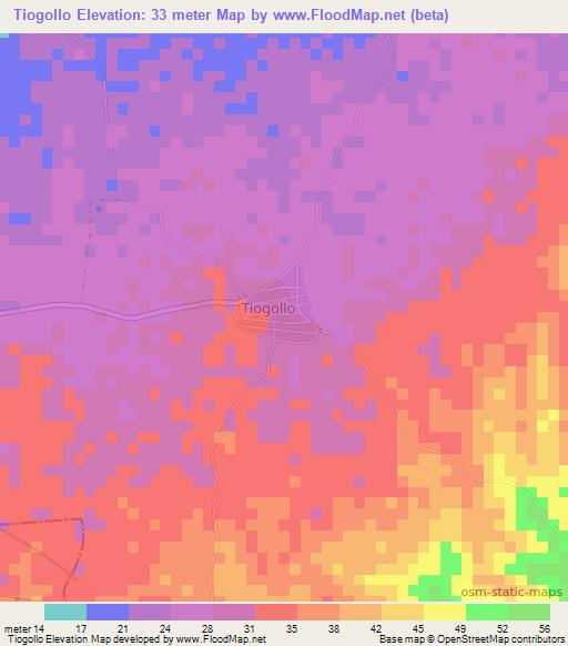 Tiogollo,Colombia Elevation Map