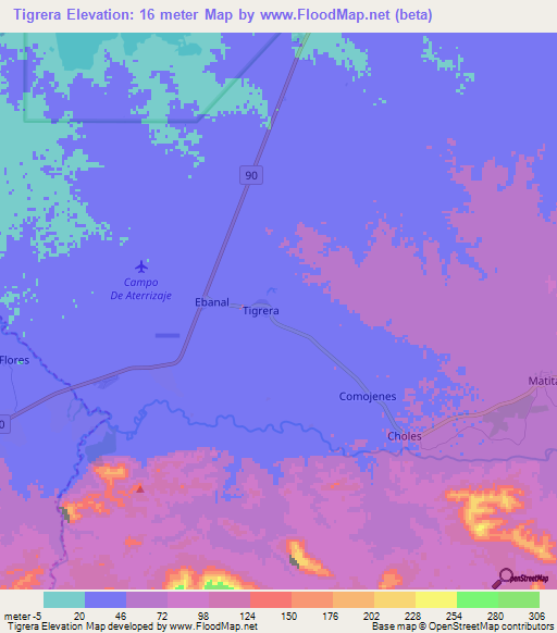 Tigrera,Colombia Elevation Map