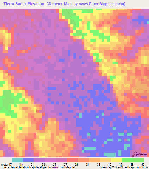 Tierra Santa,Colombia Elevation Map