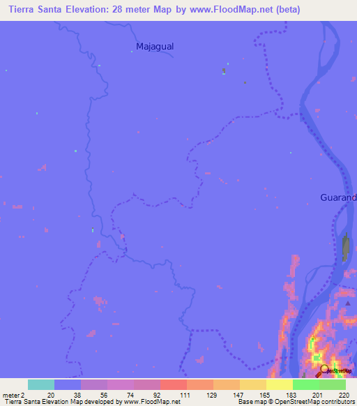 Tierra Santa,Colombia Elevation Map