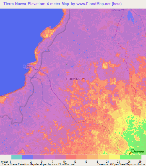 Tierra Nueva,Colombia Elevation Map