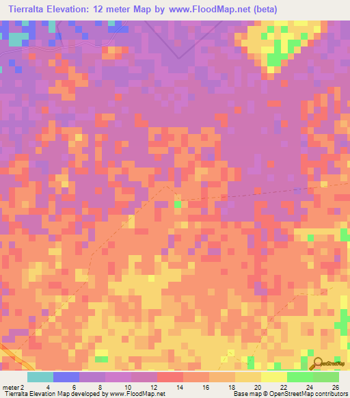 Tierralta,Colombia Elevation Map