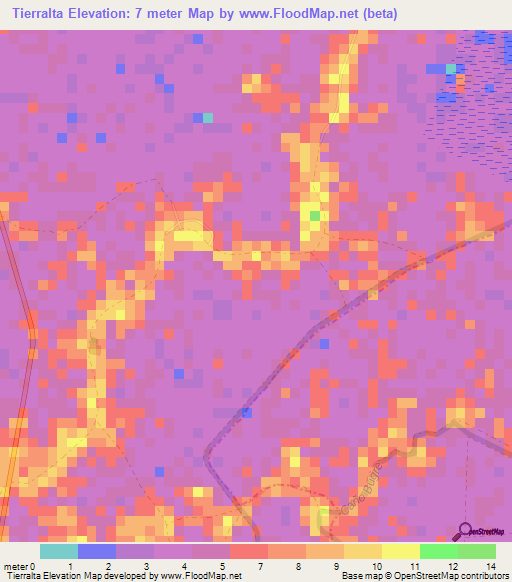 Tierralta,Colombia Elevation Map