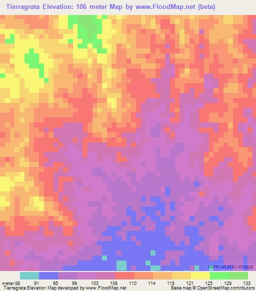 Tierragrata,Colombia Elevation Map