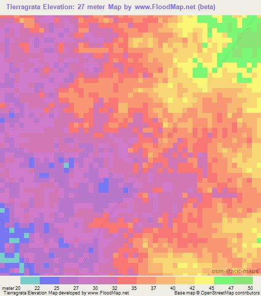 Tierragrata,Colombia Elevation Map