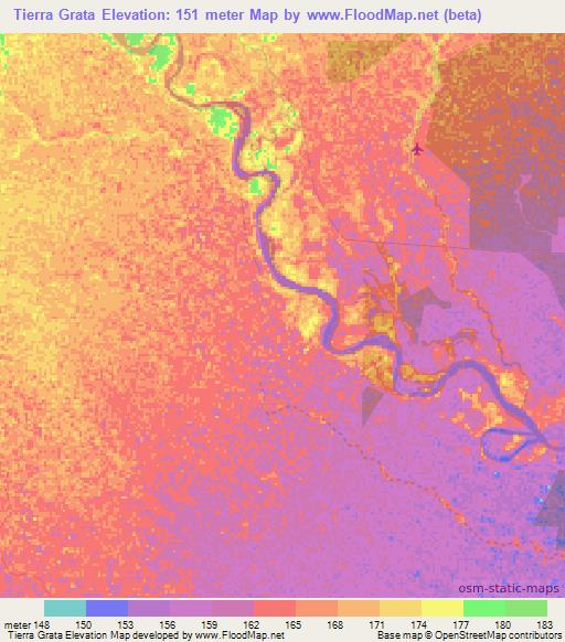 Tierra Grata,Colombia Elevation Map