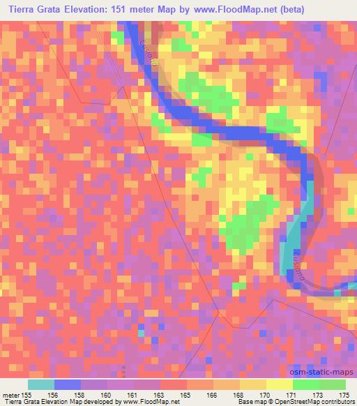 Tierra Grata,Colombia Elevation Map