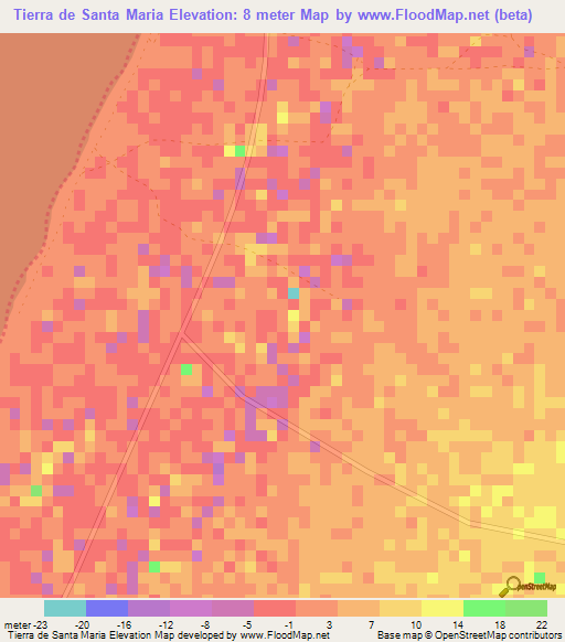 Tierra de Santa Maria,Colombia Elevation Map