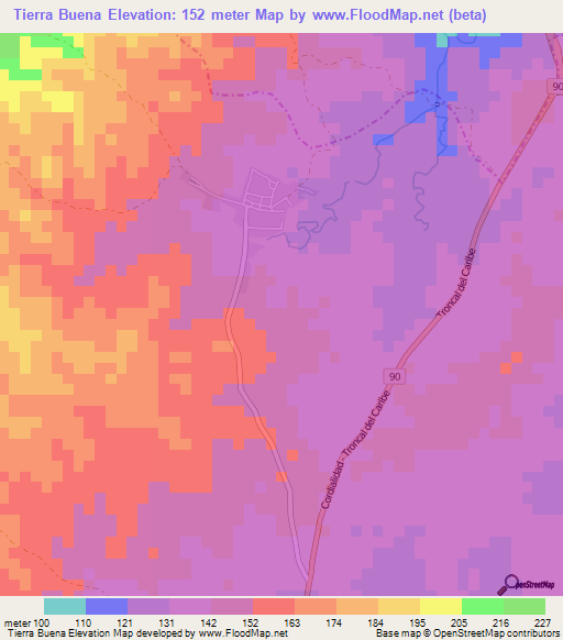 Tierra Buena,Colombia Elevation Map