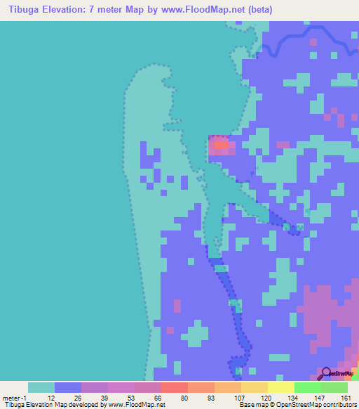 Tibuga,Colombia Elevation Map