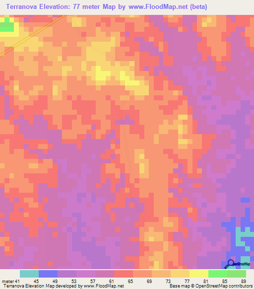 Terranova,Colombia Elevation Map