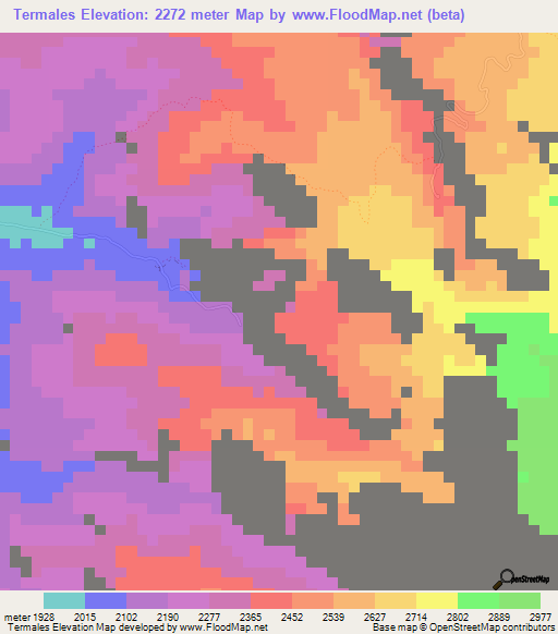 Termales,Colombia Elevation Map