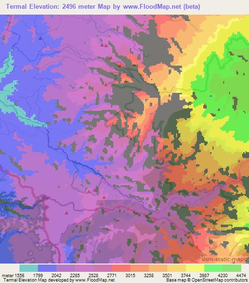 Termal,Colombia Elevation Map