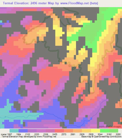 Termal,Colombia Elevation Map