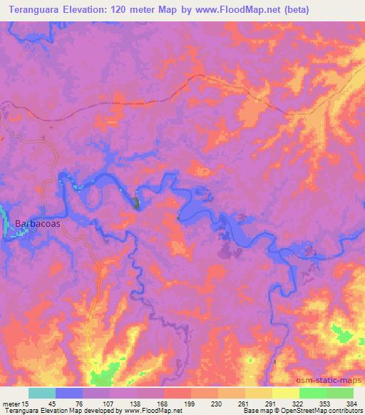 Teranguara,Colombia Elevation Map