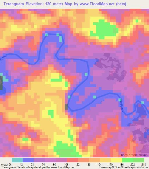 Teranguara,Colombia Elevation Map