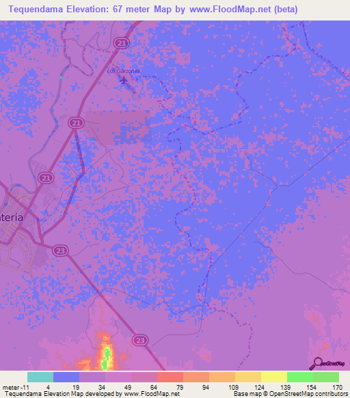 Tequendama,Colombia Elevation Map