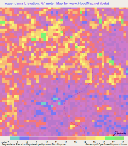 Tequendama,Colombia Elevation Map