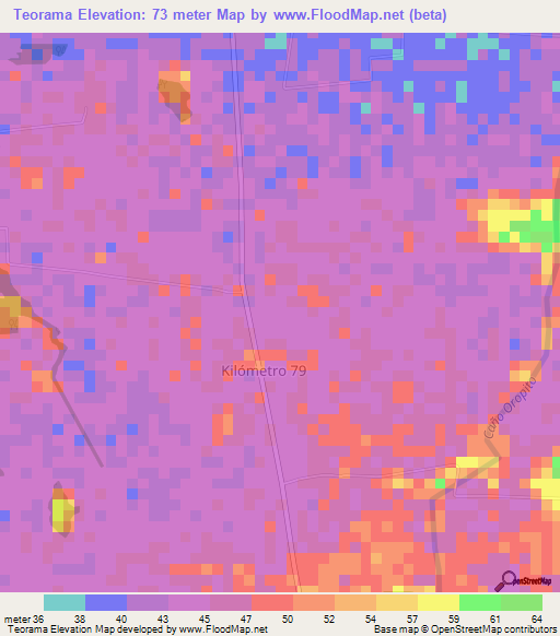 Teorama,Colombia Elevation Map