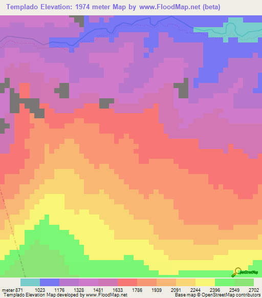 Templado,Colombia Elevation Map