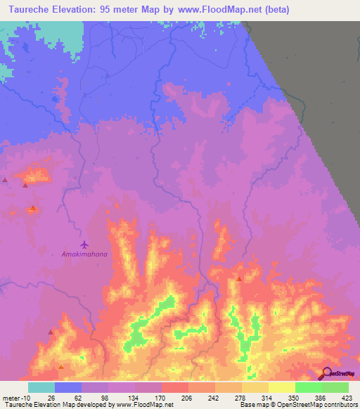 Taureche,Colombia Elevation Map