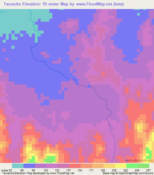 Taureche,Colombia Elevation Map