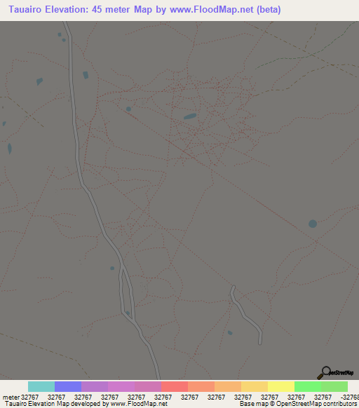 Tauairo,Colombia Elevation Map