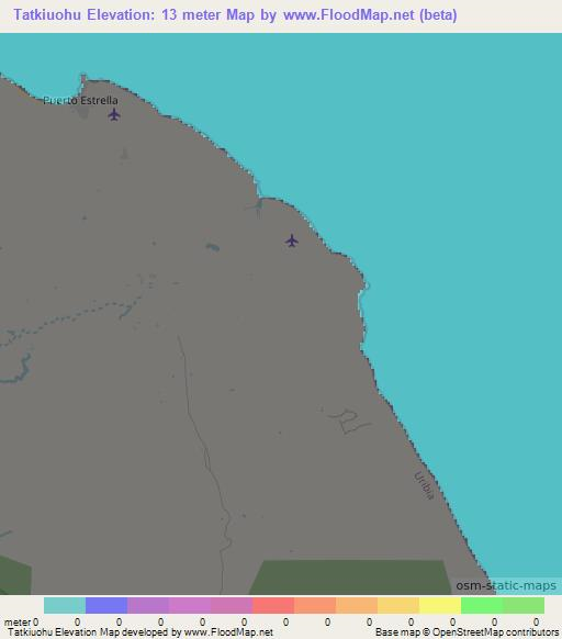 Tatkiuohu,Colombia Elevation Map