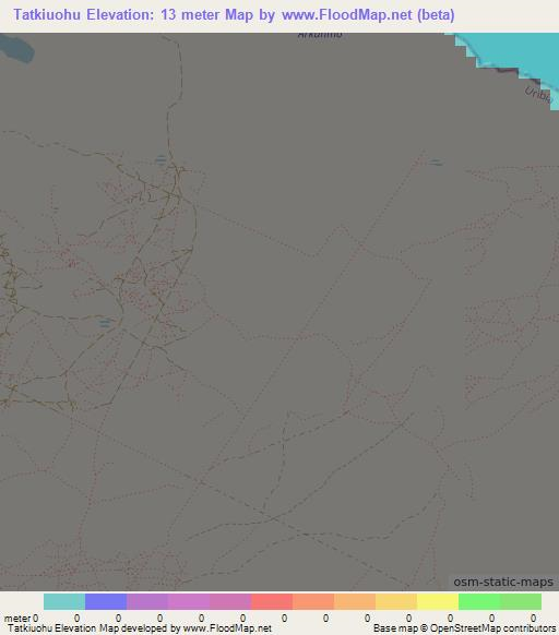 Tatkiuohu,Colombia Elevation Map