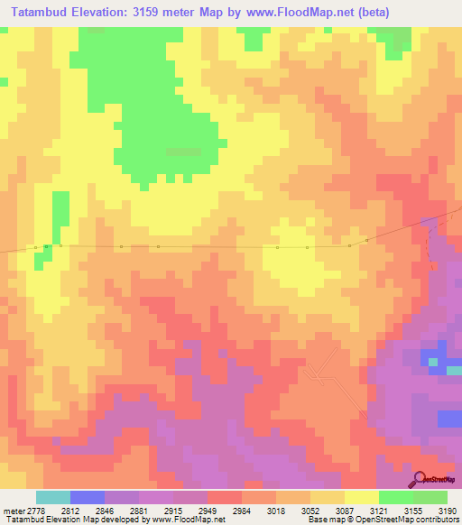 Tatambud,Colombia Elevation Map