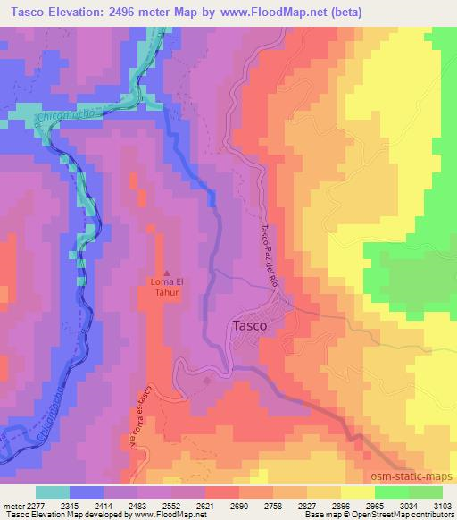 Tasco,Colombia Elevation Map