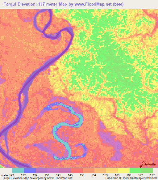 Tarqui,Colombia Elevation Map