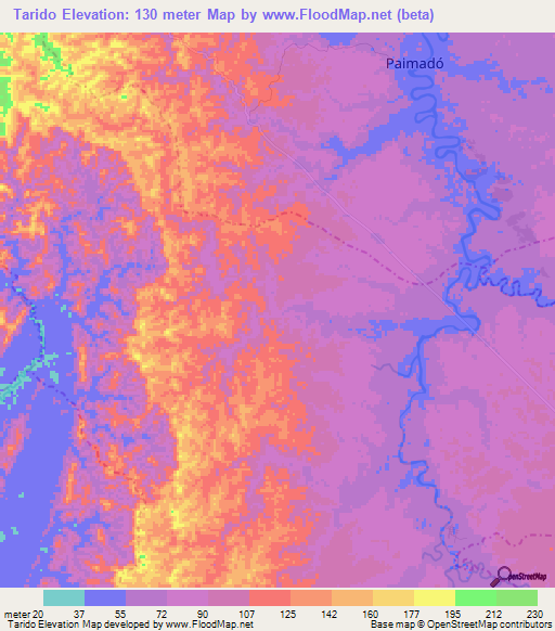 Tarido,Colombia Elevation Map