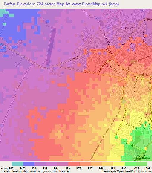 Tarfan,Colombia Elevation Map