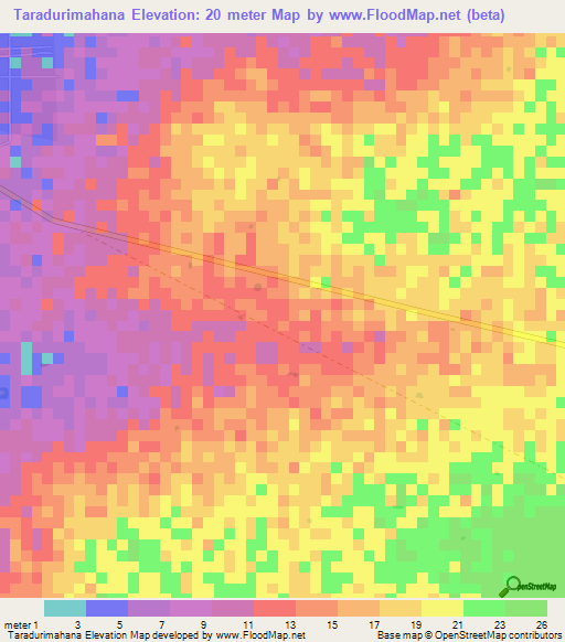 Taradurimahana,Colombia Elevation Map