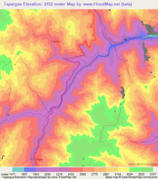 Tapargua,Colombia Elevation Map