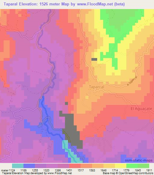 Taparal,Colombia Elevation Map