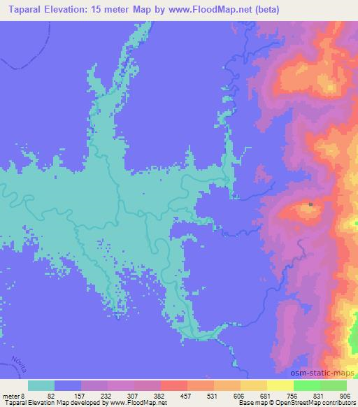 Taparal,Colombia Elevation Map