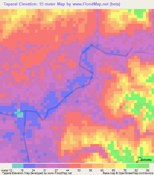 Taparal,Colombia Elevation Map