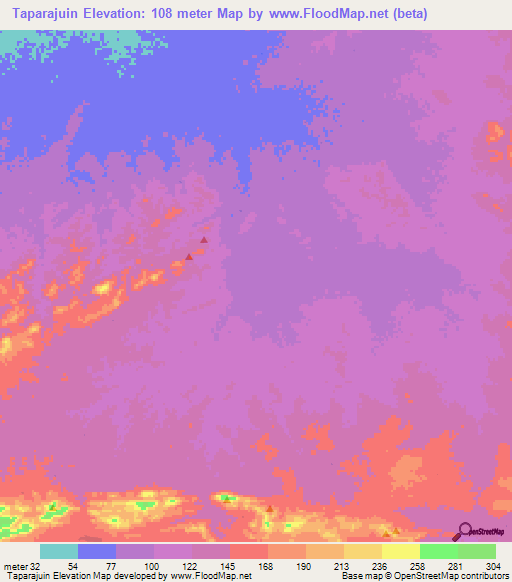 Taparajuin,Colombia Elevation Map