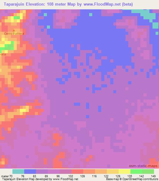 Taparajuin,Colombia Elevation Map