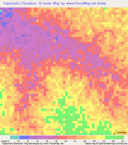 Tapachaho,Colombia Elevation Map