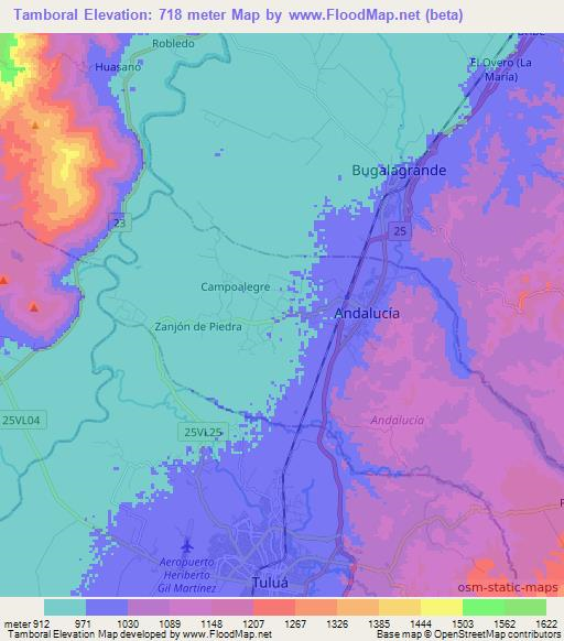 Tamboral,Colombia Elevation Map