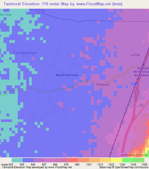 Tamboral,Colombia Elevation Map